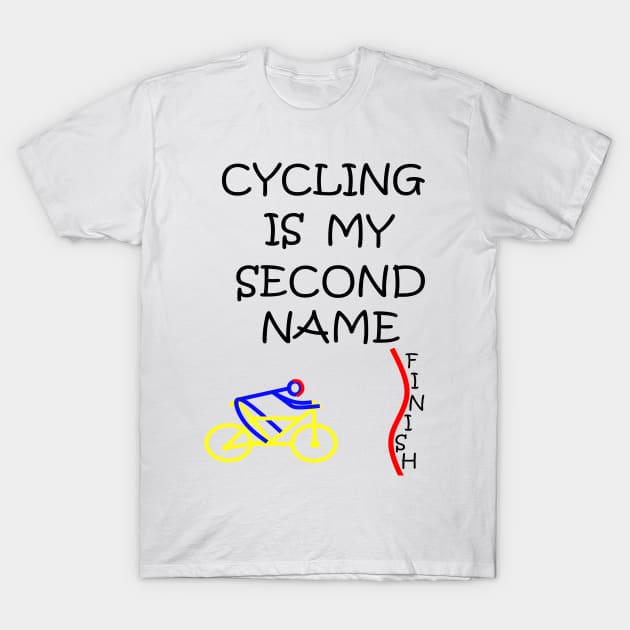 Stick Figure Cycling T-Shirt by simonjgerber